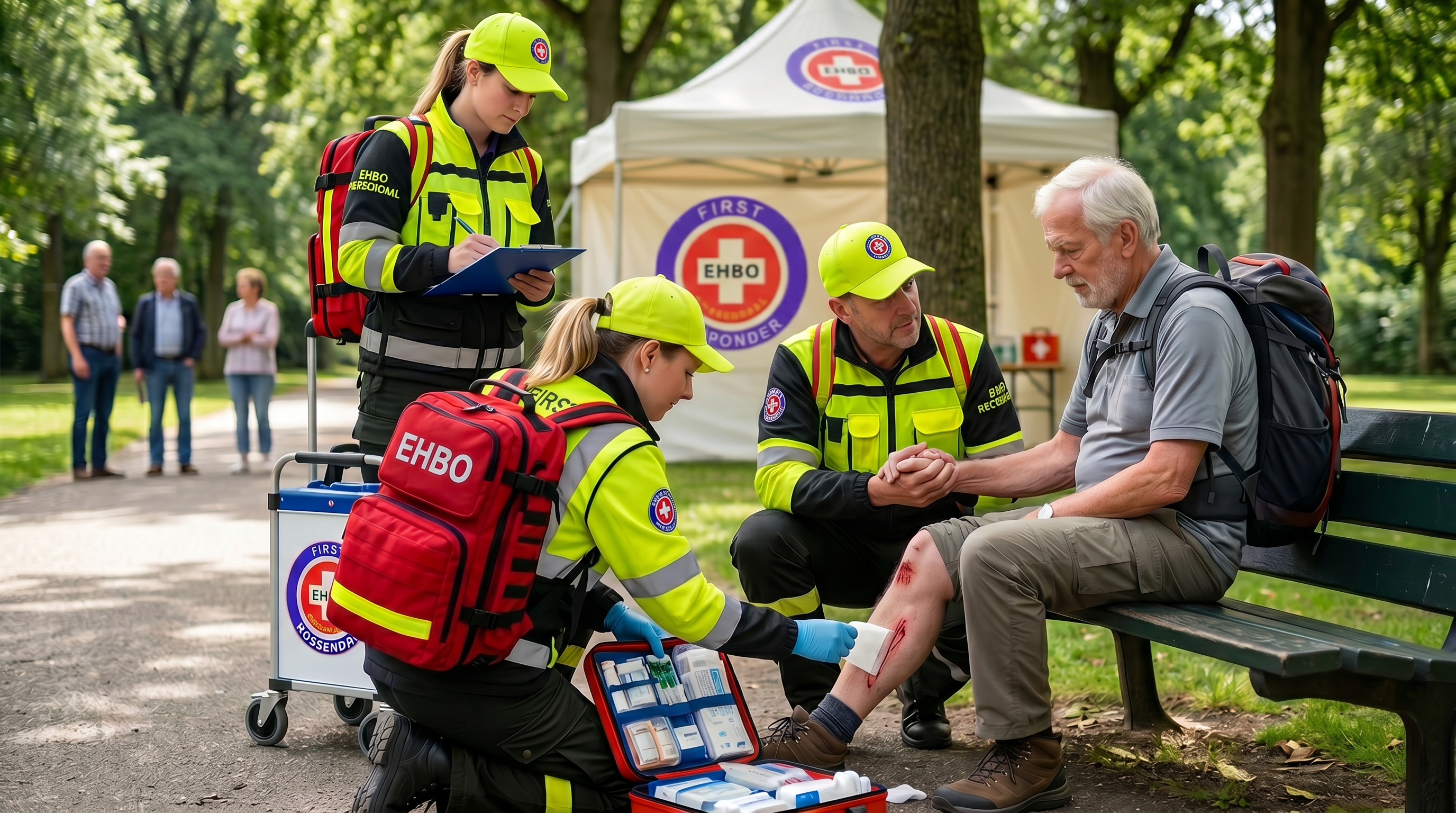 EHBO-team in actie op een evenement
